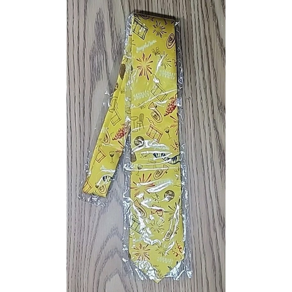 Georges Duboeuf Beaujolais Nouveau Multicolor Music Yellow Necktie U1